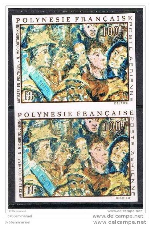 POLYNESIE AERIEN N°59 N** En Paire Non-dentelée - Imperforates, Proofs & Errors