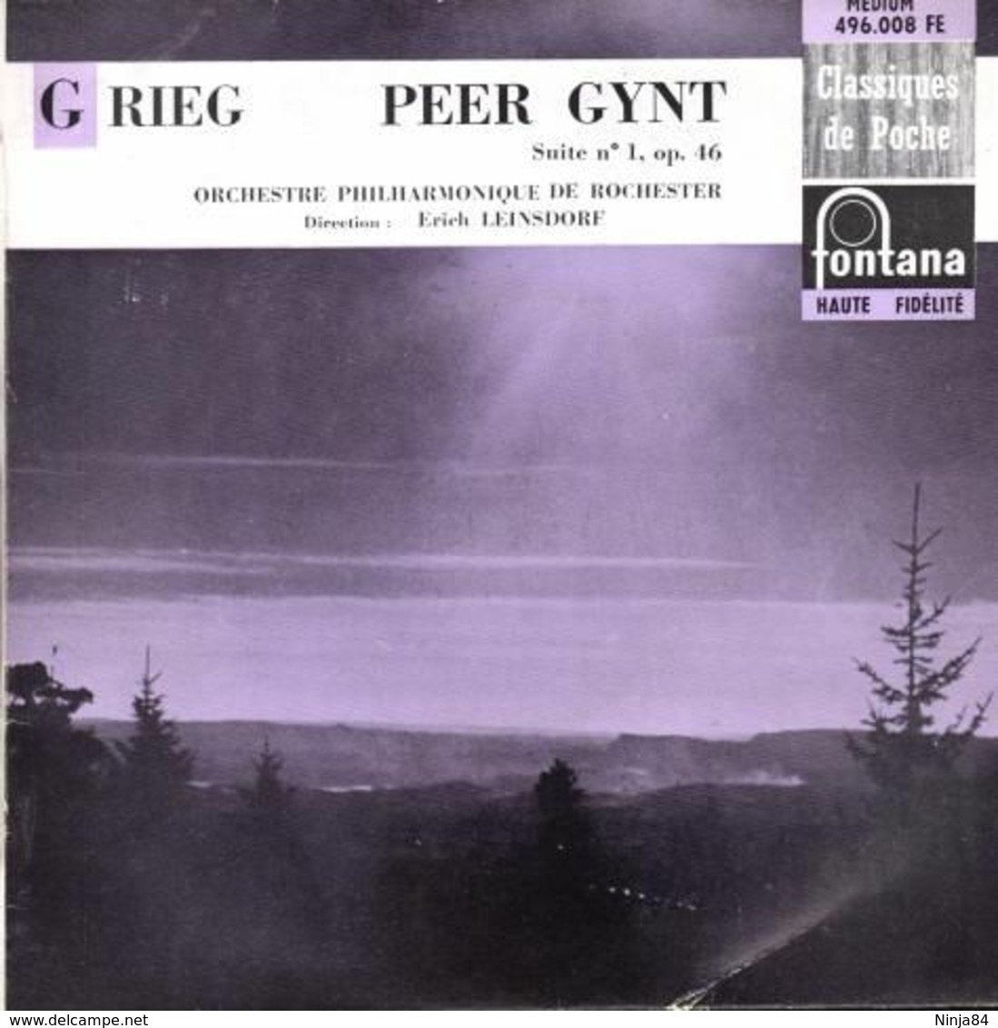 EP 45 RPM (7")  Edward Grieg  "  Peer Gynt Suite N° 1, Op, 46  " - Clásica