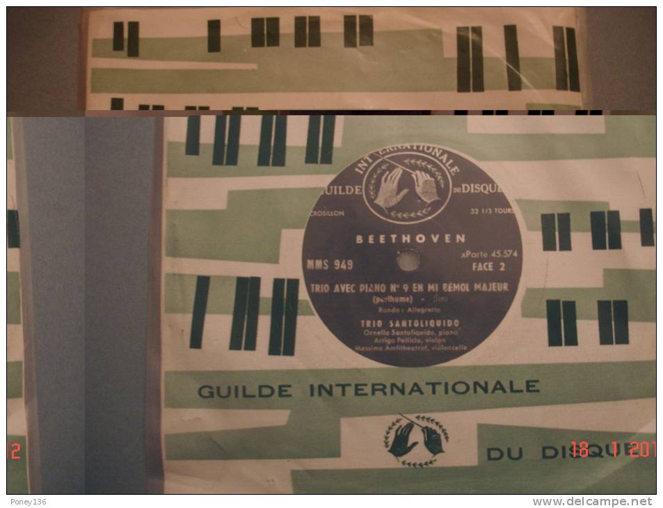 Guilde Internationale Du Disque,3 Disques Pochettes Plastique,Cimarosa,chants De Noël, Beethoven 33T1/3 - Formatos Especiales