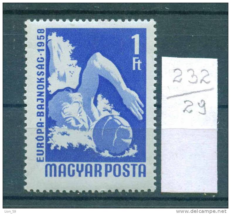 29K232 / SPORT Water Polo , Wasserball - 1959 -  Hungary Ungarn Hongrie Ungheria  ** MNH - Water-Polo