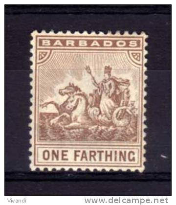 Barbados - 1909 - ¼d Seal Of Colony - MH - Barbades (...-1966)