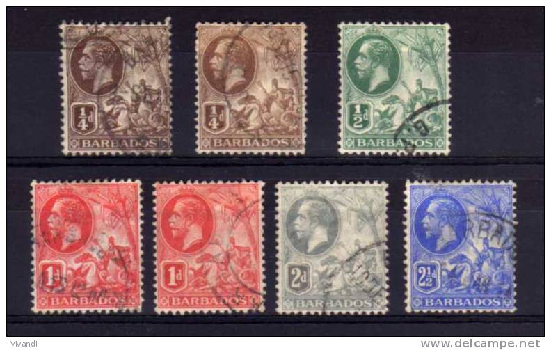 Barbados - 1912/16 - Definitives (Part Set) - Used - Barbados (...-1966)