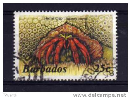 Barbados - 1985 - 25c Hermit Crab (No Imprint Date) - Used - Barbados (1966-...)