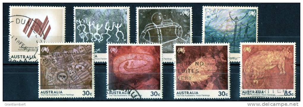 Australia 1984 Bicentennial - First Australians Rock Paintings &amp; Logo Set Of 8 Used - Used Stamps