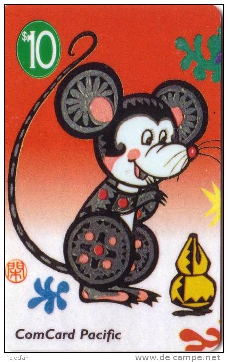 NAURU 2 CARDS ZODIAQUE CHINOIS ANNEE DU RAT YEAR OF RAT CHINESE ZODIAC UT - Nauru