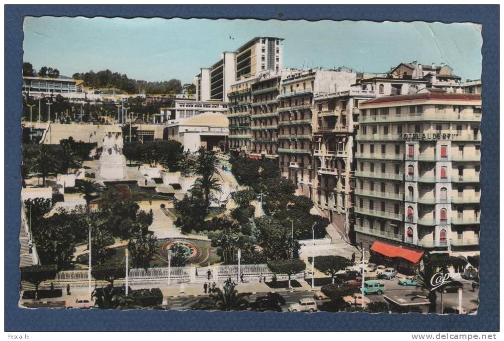 ALGERIE - CP COLORISEE ALGER - LE SQUARE LAFERRIERE - CAP N° 1604 - CIRCULEE POSTE AUX ARMEES - Chlef (Orléansville)