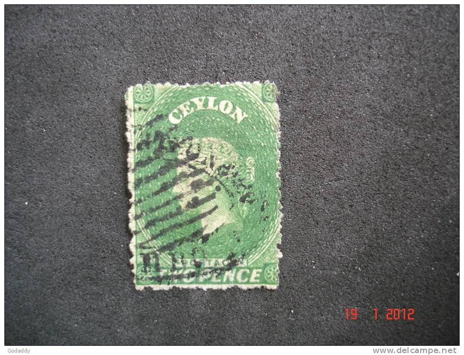 Ceylon  1861   Q.Victoria  2d    Green     SG20   Used - Ceylon (...-1947)