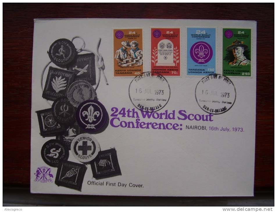 K.U.T.  1973 BOY SCOUT CONFERENCE,NAIROBI - FDC With FULL 4 VALUES Set To 2/50. - Kenya, Uganda & Tanzania