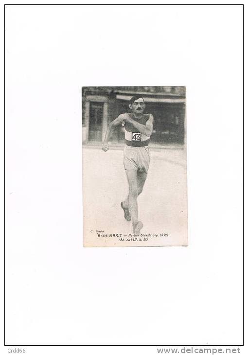 Cpa D'andré Marit Paris Strasbourg 1928 - Athlétisme