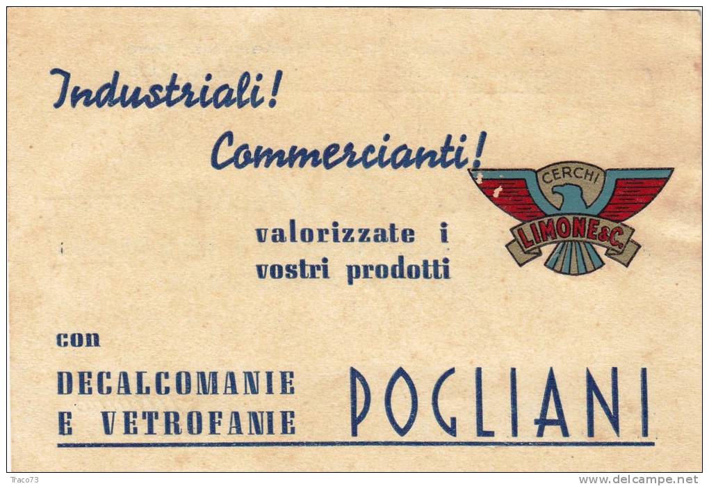 MILANO - Cartolina  Pubblicitaria 12/27.9.1946 - Fiera Di Milano " Fabbr. Di Decalcomanie E Vetrofanie POGLIANI" - Reklame