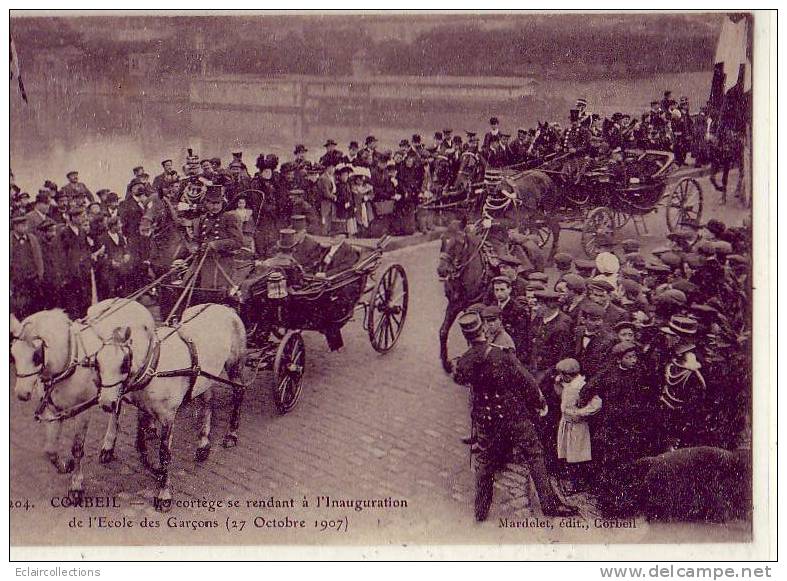 .Corbeil Essonnes      91       Inauguration  De L'école.. Le Cortège - Corbeil Essonnes