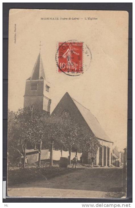 37 - Monnaie -  L'Eglise - Animée - Monnaie