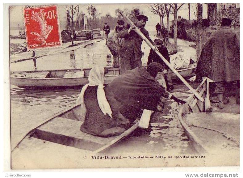 Draveil     91       Inondations  1910. Le Ravitaillement - Draveil