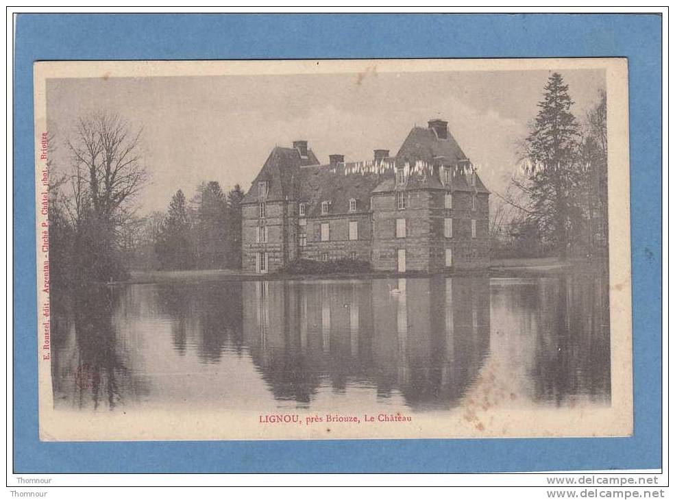 61  -  LIGNOU  ,  Près  Briouze  -  Le   Château    -  CARTE PRECURSEUR  - - Briouze