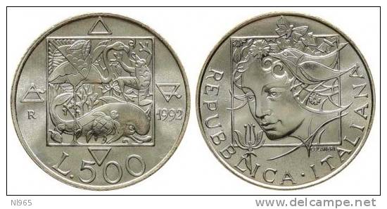 ITALY - REPUBBLICA ITALIANA ANNO 1992 - FLORA E FAUNA II Emissione - Lire 500 In Argento - Gedenkmünzen