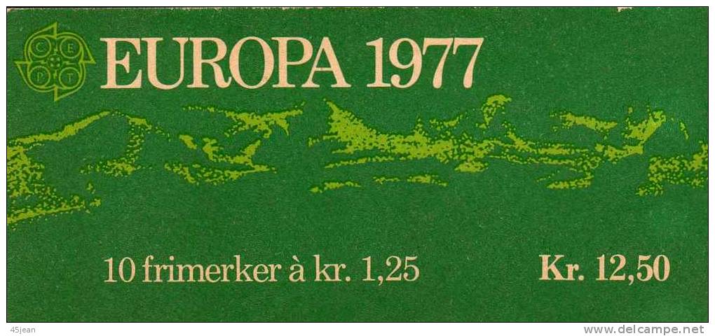 Norvège: 1977  Très Beau Carnet N** EUROPA   "paysages" - 1951-80