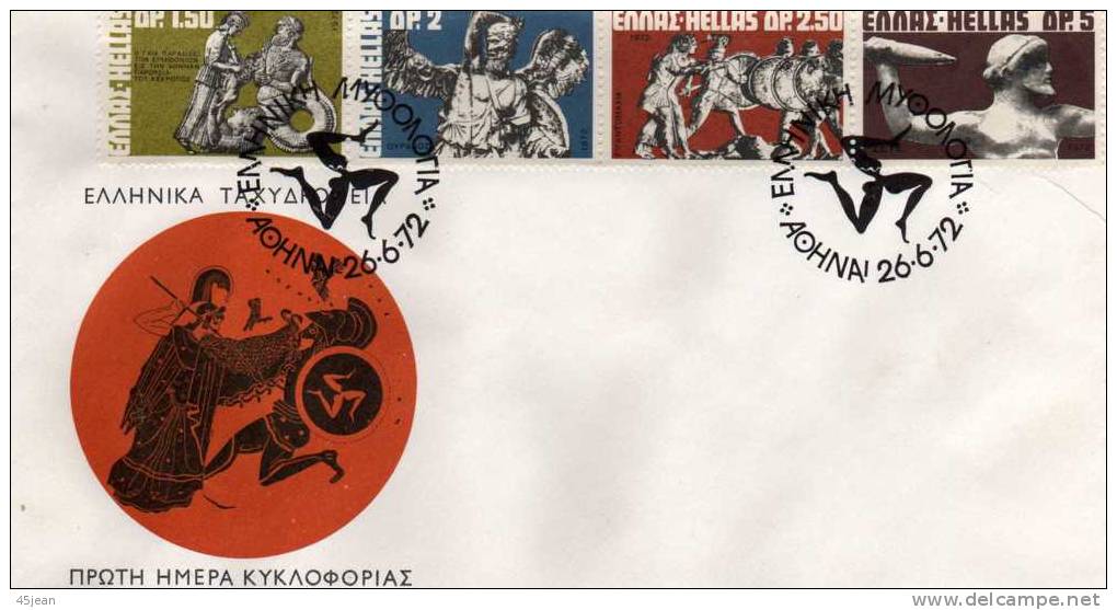 Grèce: 1972 Belle Fdc Mythologie Grecque - Mythology