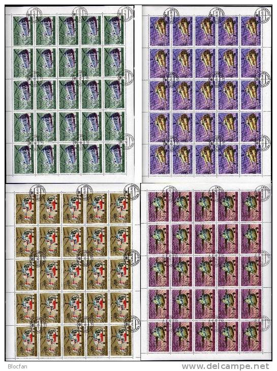 Staffel Hubschrauber 1980 Sowjetunion 4956-59,4-Block+4Bogen 55€ Jakowlew JAK-24 Karmow KA-26 Bloc Sheet Bf USSR CCCP SU - Hélicoptères