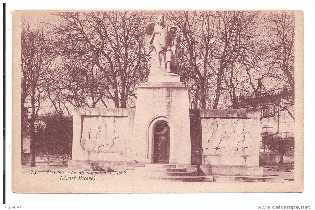 75 - AGEN - Le Monument Aux  Morts - Agen