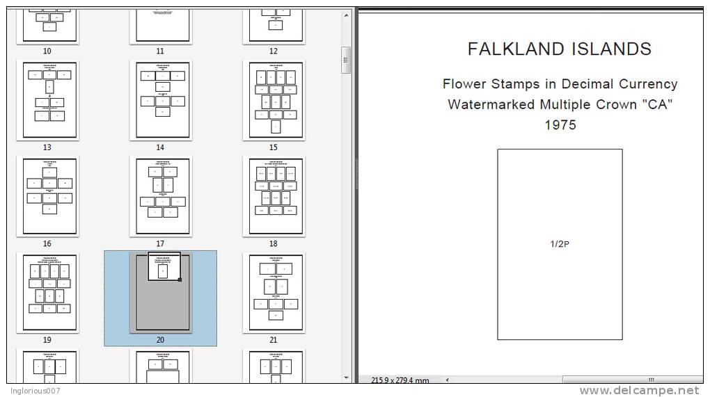 FALKLAND ISLANDS STAMP ALBUM PAGES 1878-2011 (159 pages)