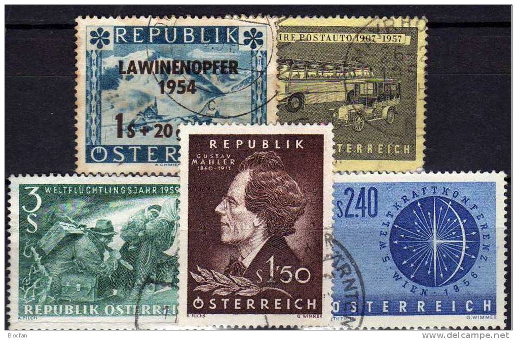 Lawinen-Opfer 1954 Österreich 998, 1026, 1034, 1074 Plus 1078 O 5€  Topic Stamps Of Austria - Erforscher