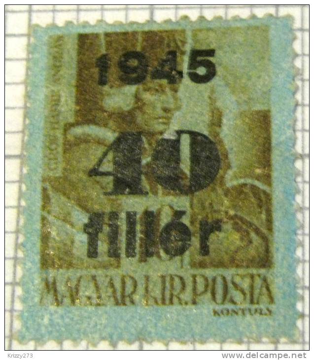 Hungary 1945 Andre Hadik Overstamped 40f - Mint Hinged - Nuevos