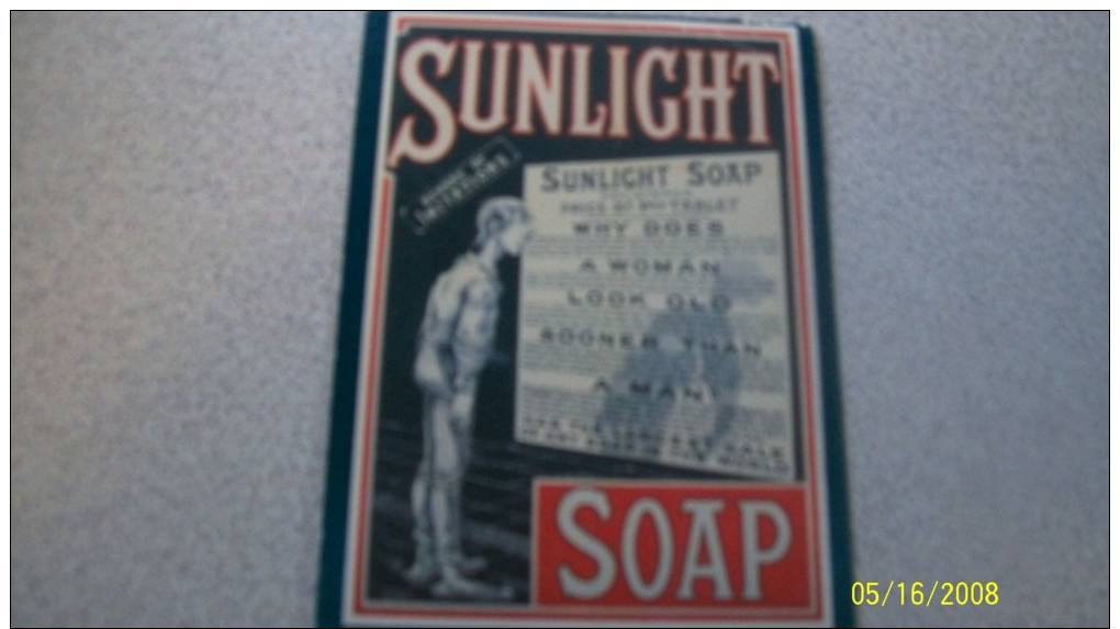 Card Addvertising Sunlight Soap  1885-1985 - Altri & Non Classificati