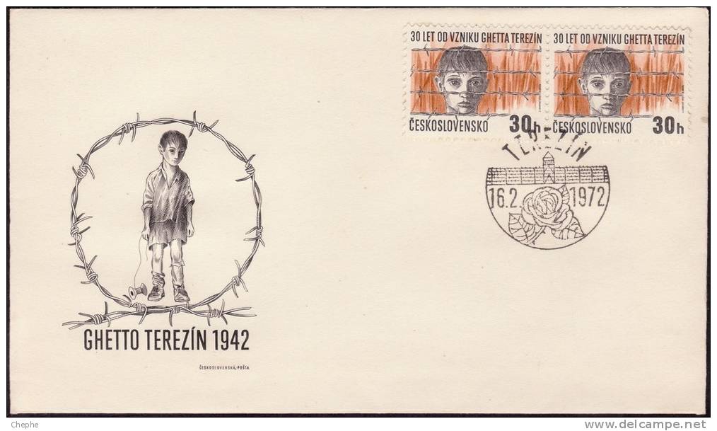 CZECHOSLOVAKIA 1972 30th Anv. Destruction Of  Lezaky And Ludice FDC X4 Pc [D8679] - FDC