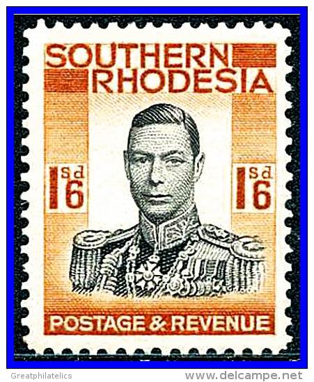 SOUTHERN RHODESIA  1937 KING GEORGE VI 1/6 SC#51//SG#49 VF MNH (D0203) - Zuid-Rhodesië (...-1964)