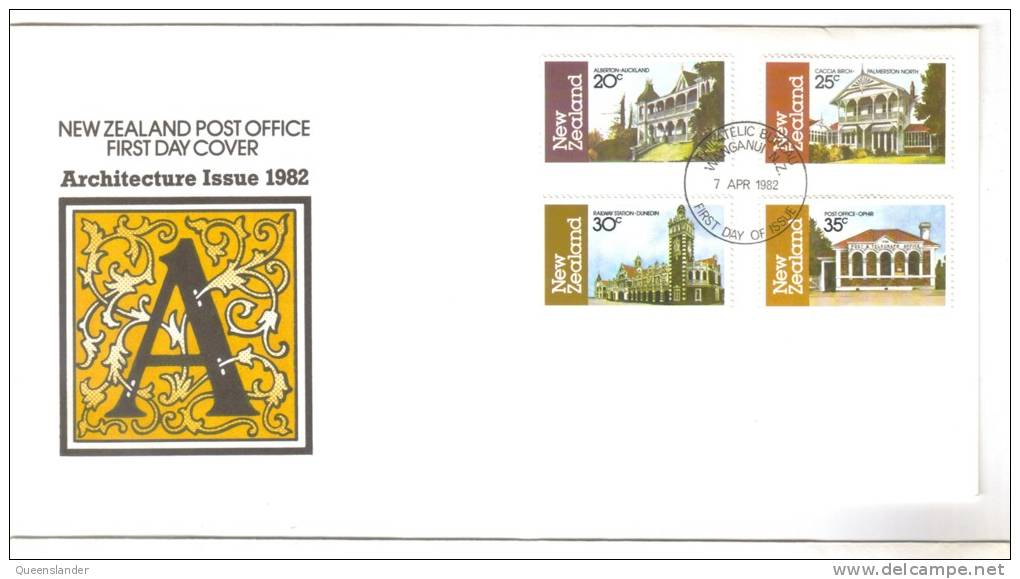 1982 FDC  New Zealand Architecture Set Of 4  7th April 1982 Unaddressed Official FDC - FDC