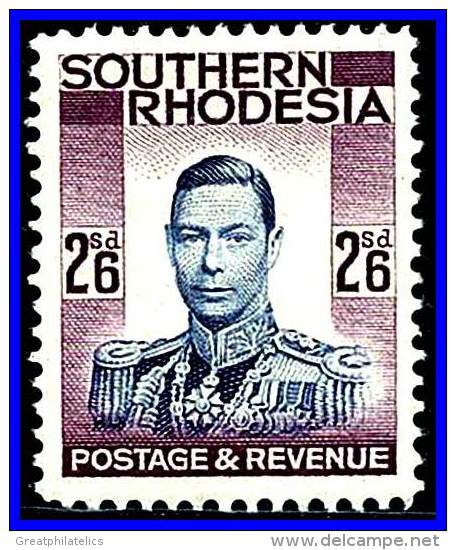SOUTHERN RHODESIA 1937 GEORGE VI 2/6 SC#53//SG#51 VF MLH (D054) - Southern Rhodesia (...-1964)