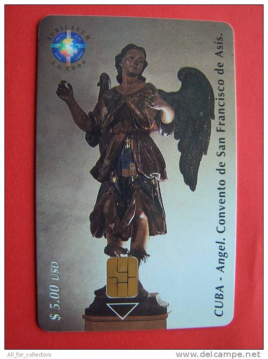 Chip Phone Card , $5 Etecsa, 30.000, Angel, Sculpture, Religion, Iubilaeum 2000 - Kuba