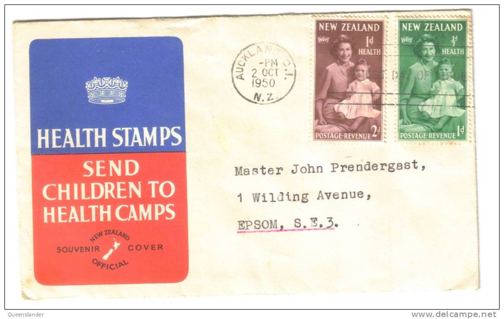 1950 FDC New Zealand Health Camps Set Of 2 2nd October 1950 Addressed Official FDC - FDC