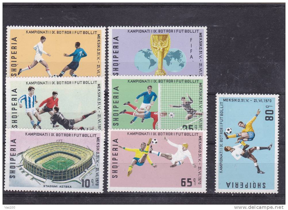 COUPE DU MONDE FIFA FOOTBALL 1970, MNH,Mi.1468-24,STAMPS ALBANIE. - 1970 – Mexique