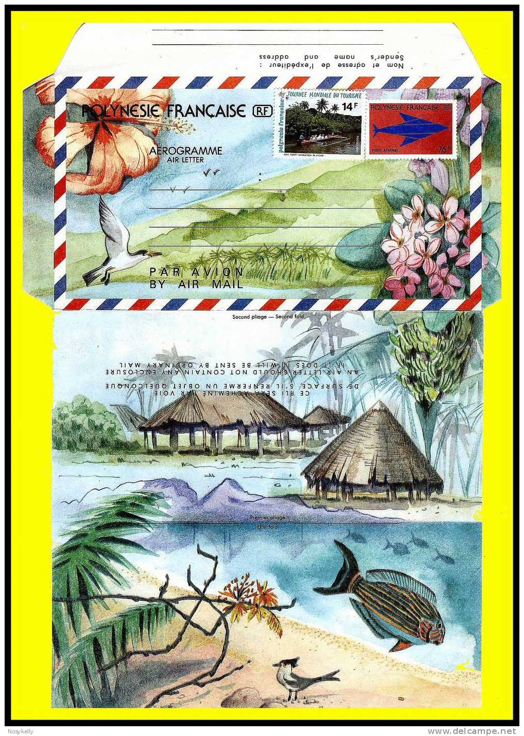 1990  -  Aérogramme**  N°9  -  Polynésie Française - Autres & Non Classés