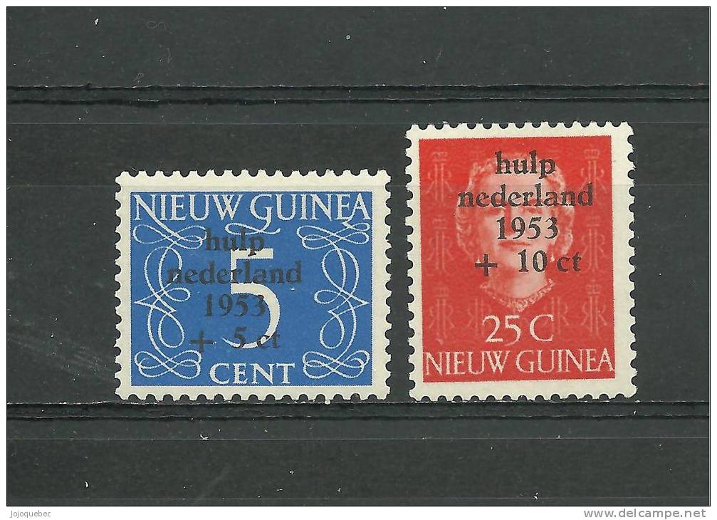 Timbres De Nouvelle Guinée Néerlandaise Neuf Avec Trace De Charniére   HULP NERDERLAND  1953 - Niederländisch-Neuguinea