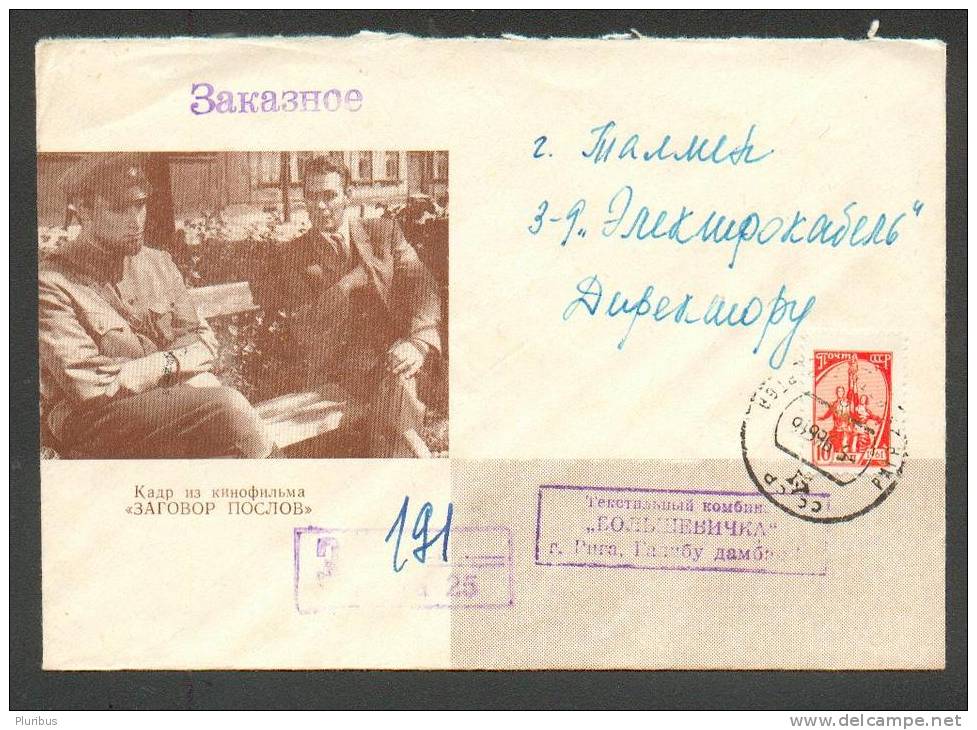 CINEMA, MOVIE CONSPIRACY OF AMBASSADORS , USSR RUSSIA ,   OLD REGISTERED COVER USED 1966 - Cinéma