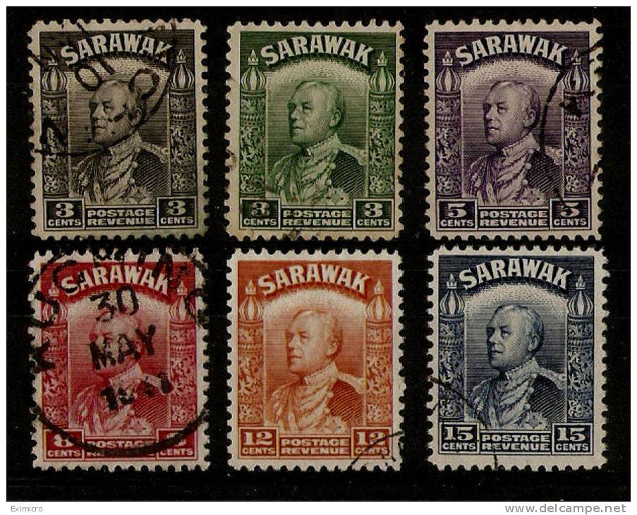 SARAWAK 1934-41 VALUES Between 3c And 15c SG 108, 108a, 110, 112a, 114a, 115a FINE USED Cat £24.55 - Sarawak (...-1963)