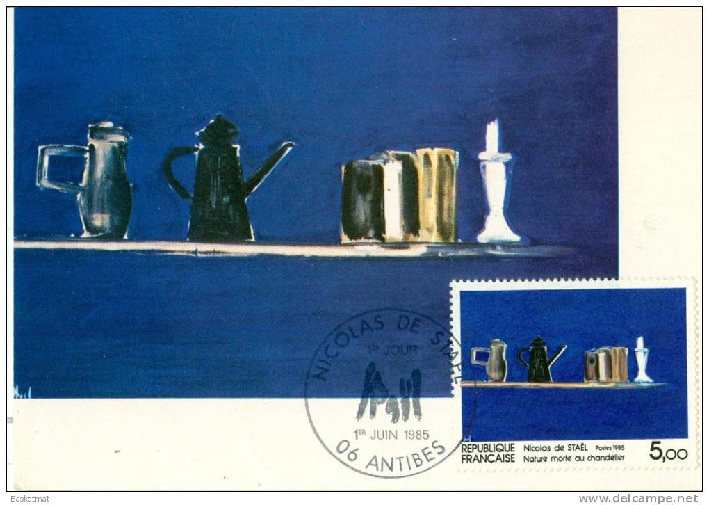 FRANCE CARTE MAXIMUM DE STAEL NATURE MORTE 1985 - Impressionisme