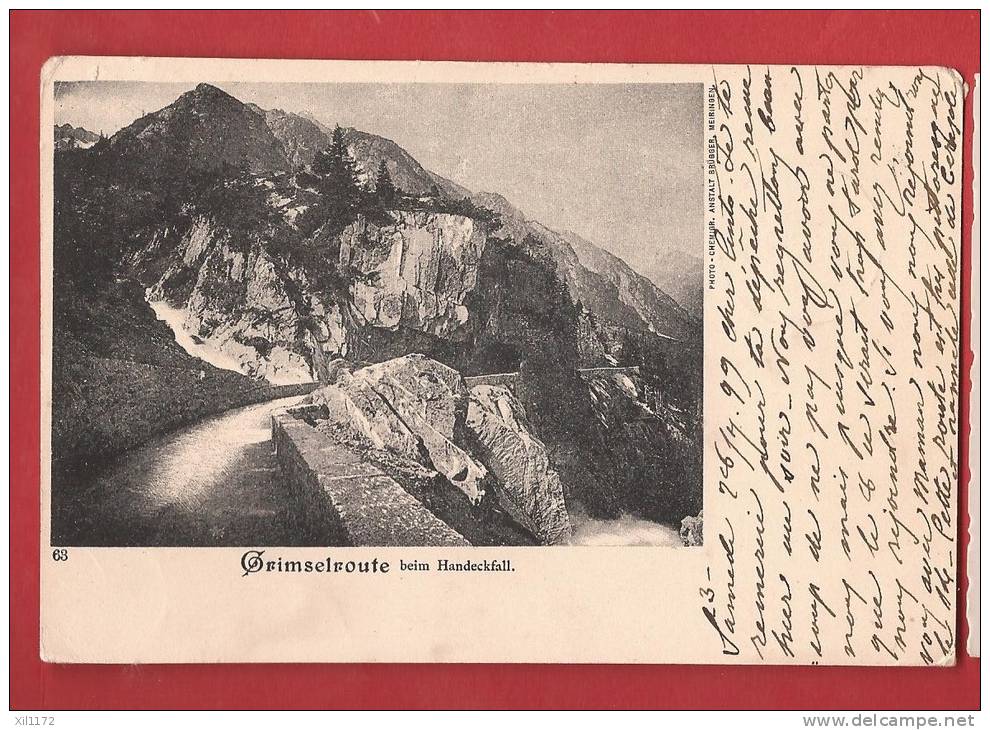 P0399 Grimselroute Beim Handeckfall.Pioneer.Cachet Innertkirchen 1899 Für Torino - Innertkirchen