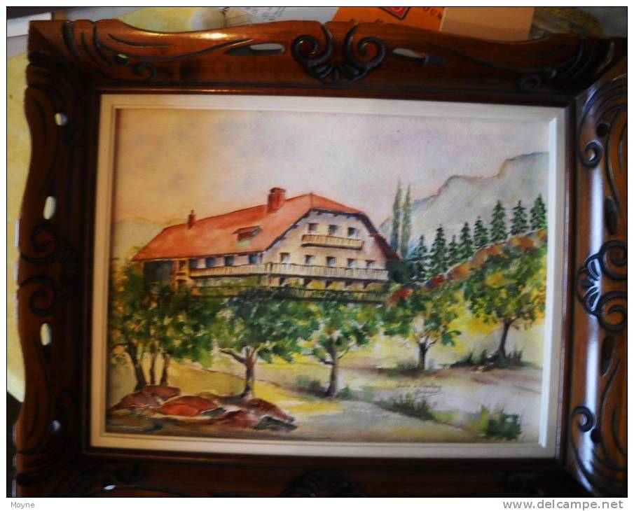 Hte Savoie  -  COMBLOUX  Les  CHALETS -  SUPERBE AQUARELLE SIGNEE - Aquarelles