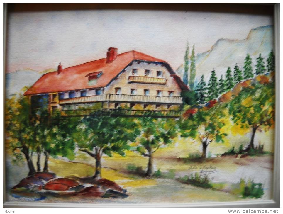 Hte Savoie  -  COMBLOUX  Les  CHALETS -  SUPERBE AQUARELLE SIGNEE - Acuarelas