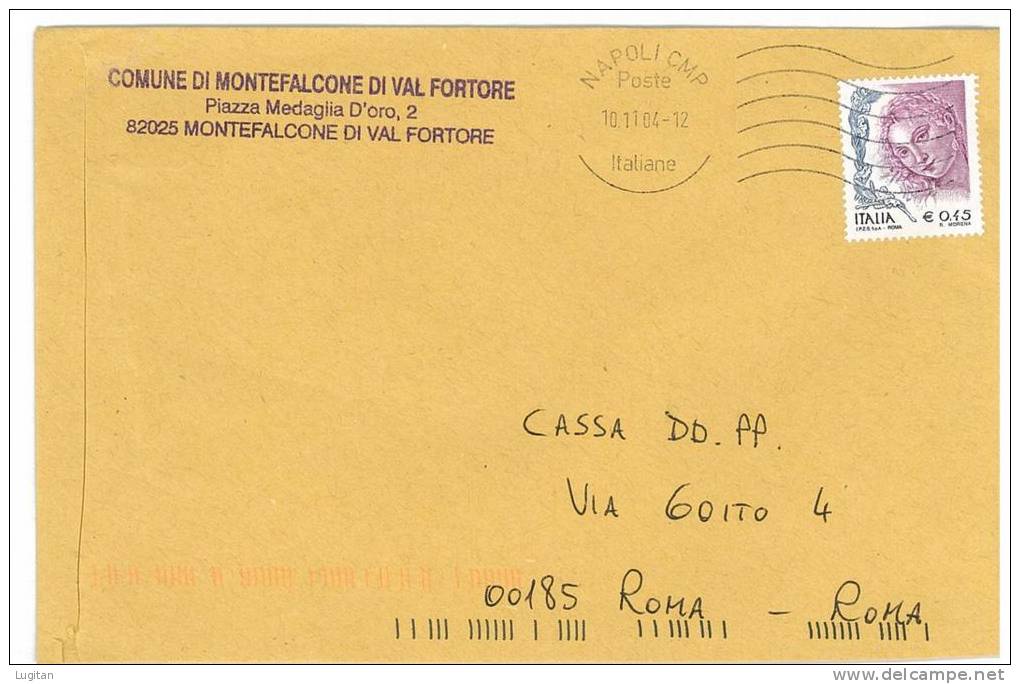 MONTEFALCONE DI VAL FORTORE CAP 82025 - BENEVENTO  - ANNO 2004 -LS CAMPANIA  -TEMATICA COMUNI D'ITALIA - STORIA POSTALE - Macchine Per Obliterare (EMA)