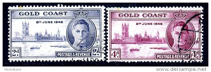 Gold Coast GVI 1946 Victory Set Of 2, Fine Used (A) - Gold Coast (...-1957)