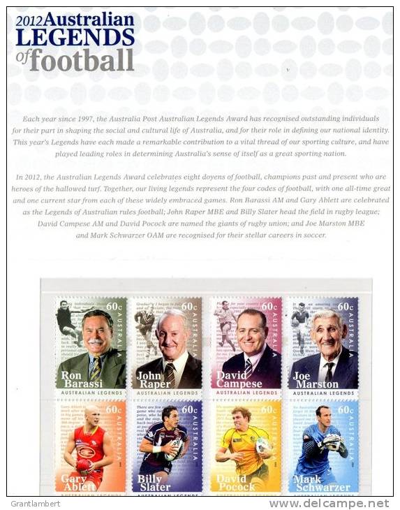 Australia 2012 Legends Of Australian Football Presentation Pack - See 2nd Scan - Presentation Packs