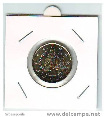 20 CENTIMES EURO SAINT MARIN - SAN MARINO - 2003 - BU - San Marino