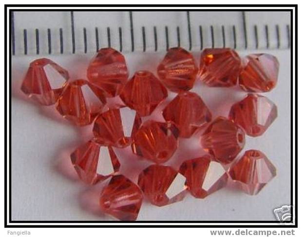 Lot De 10 Toupies Swarovski 4mm Padparadscha - Perles En Cristal Véritable - Pearls