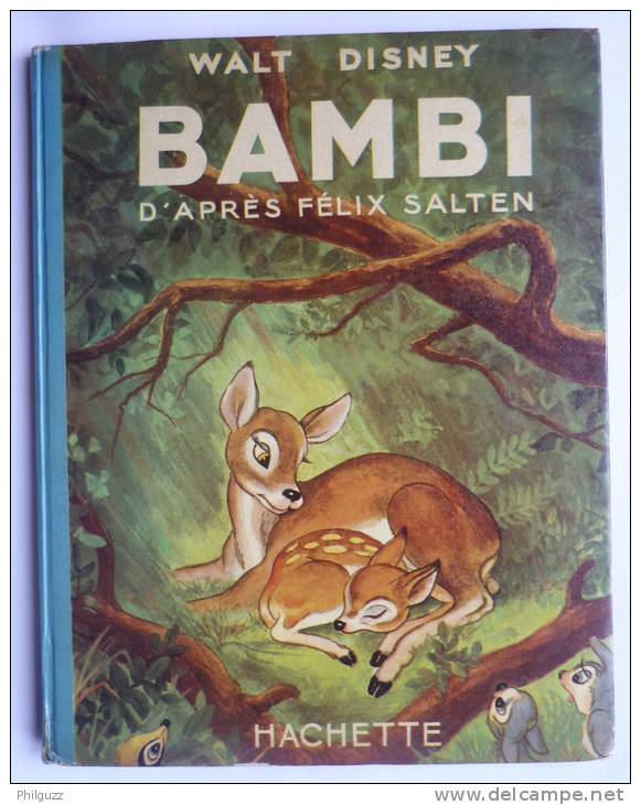 SYLLY SYMPHONIE  - BAMBI -  HACHETTE  Avec Jaquette 1948 - WALT DISNEY  Enfantina - Disney