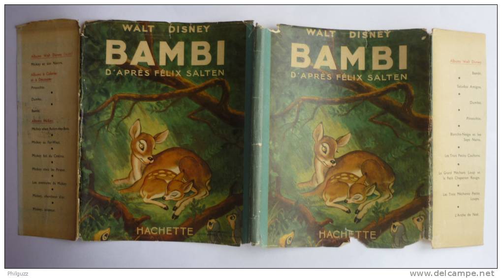 SYLLY SYMPHONIE  - BAMBI -  HACHETTE  Avec Jaquette 1948 - WALT DISNEY  Enfantina - Disney