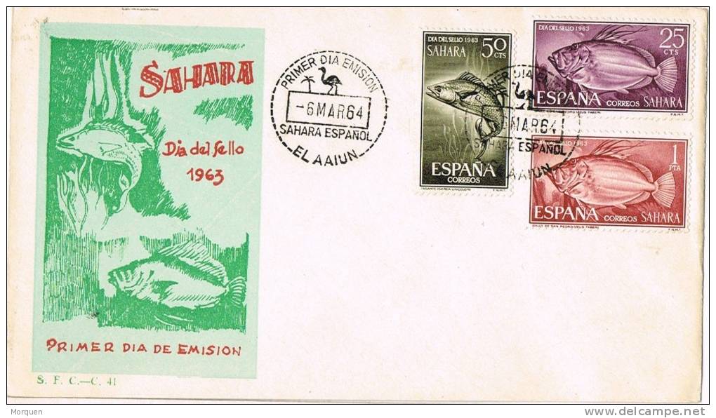 Carta SAHARA 1964. Excolonia Española. Aaiun Dia Del Sello - Sahara Spagnolo